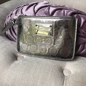 Michael Kors silver wristlet
